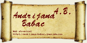 Andrijana Babac vizit kartica